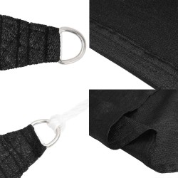 Voile d'ombrage 160 g/m² triangulaire noir 3x4x4 m PEHD 