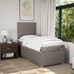 Sommier à lattes de lit avec matelas Taupe 80x200 cm Tissu 