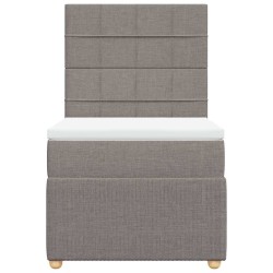 Sommier à lattes de lit avec matelas Taupe 80x200 cm Tissu 