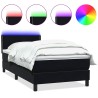 Sommier à lattes de lit avec matelas noir 100x210 cm velours 