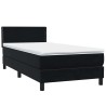 Sommier à lattes de lit avec matelas noir 100x210 cm velours 