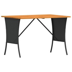 Salon de jardin 3 pcs avec coussins noir résine tressée 
