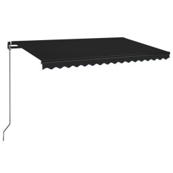Auvent manuel rétractable avec LED 450x350 cm Anthracite 