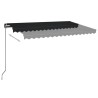 Auvent manuel rétractable avec LED 450x350 cm Anthracite 