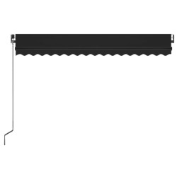 Auvent manuel rétractable avec LED 450x350 cm Anthracite 