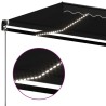 Auvent manuel rétractable avec LED 450x350 cm Anthracite 