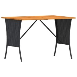 Salon de jardin 3 pcs avec coussins noir résine tressée 