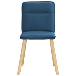 Chaises à manger lot de 6 bleu tissu 