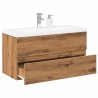 Armoire lavabo avec bassin intégré chêne artisanal 