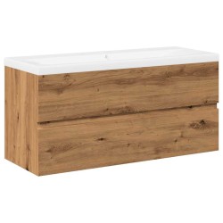 Armoire lavabo avec bassin intégré chêne artisanal 