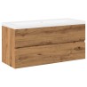 Armoire lavabo avec bassin intégré chêne artisanal 