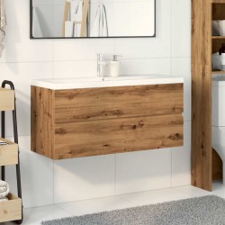Armoire lavabo avec bassin intégré chêne artisanal 