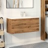 Armoire lavabo avec bassin intégré chêne artisanal 
