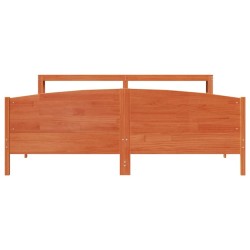Cadre de lit sans matelas cire marron 180x200cm bois pin massif 