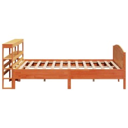 Cadre de lit sans matelas cire marron 180x200cm bois pin massif 