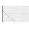 Clôture à mailles losangées avec ancrage anthracite 2,2x25 m 
