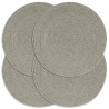 Napperons 4 pcs Gris Plain 38 cm Rond Coton 