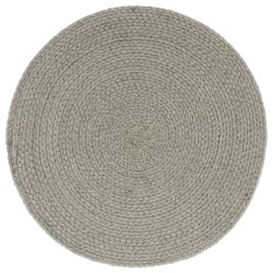 Napperons 4 pcs Gris Plain 38 cm Rond Coton 