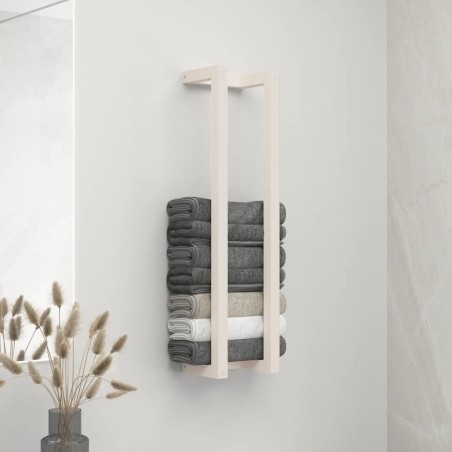 Porte-serviette Blanc 23x18x90 cm Bois de pin massif 