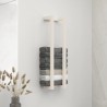 Porte-serviette Blanc 23x18x90 cm Bois de pin massif 