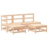 Salon de jardin 5 pcs avec coussins bois massif 