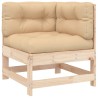 Salon de jardin 5 pcs avec coussins bois massif 