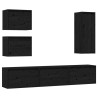 Meubles TV 6 pcs Noir Bois massif de pin 