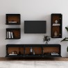 Meubles TV 6 pcs Noir Bois massif de pin 