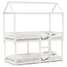 Lit superposé sans matelas blanc 90x200 cm bois de pin massif 