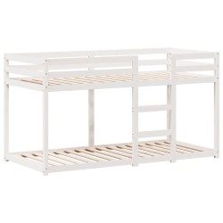 Lit superposé sans matelas blanc 90x200 cm bois de pin massif 