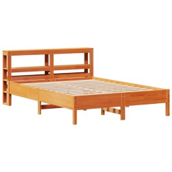 Cadre de lit sans matelas cire marron 160x200cm bois pin massif 
