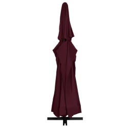 Parasol de jardin et mât en aluminium 600 cm rouge bordeaux 