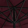 Parasol de jardin et mât en aluminium 600 cm rouge bordeaux 