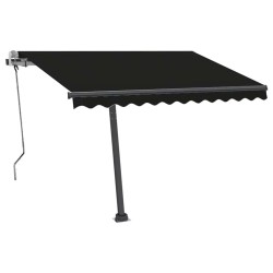 Auvent manuel rétractable avec LED 350x250 cm Anthracite 