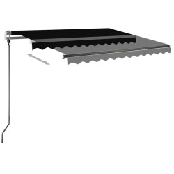 Auvent manuel rétractable avec LED 350x250 cm Anthracite 