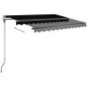 Auvent manuel rétractable avec LED 350x250 cm Anthracite 