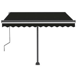 Auvent manuel rétractable avec LED 350x250 cm Anthracite 