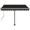 Auvent manuel rétractable avec LED 350x250 cm Anthracite 