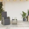 Ensemble à manger de jardin et coussins 2 pcs gris rotin 