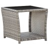 Ensemble à manger de jardin et coussins 2 pcs gris rotin 
