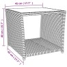 Ensemble à manger de jardin et coussins 2 pcs gris rotin 