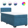 Sommier à lattes de lit avec matelas bleu 80x200 cm velours 