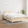 Sommier à lattes de lit avec matelas crème 120x190 cm tissu 