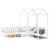 Ensemble de lit et de banc avec toit sans matelas 90x200 cm 