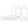 Ensemble de lit et de banc avec toit sans matelas 90x200 cm 