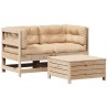 Salon de jardin 3 pcs avec coussins Bois de pin massif 