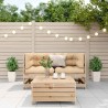 Salon de jardin 3 pcs avec coussins Bois de pin massif 