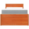 Lit avec tiroirs/matelas cire marron 100x200 cm bois massif pin 