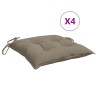 Coussins de chaise lot de 4 taupe 40x40x7 cm tissu oxford 