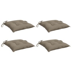 Coussins de chaise lot de 4 taupe 40x40x7 cm tissu oxford 